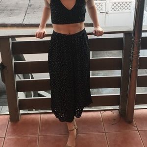 Polka Dot Flare Out Pants